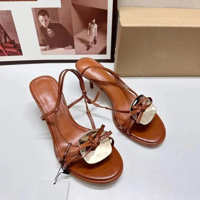 Summer Brown High Heel Sandals Women