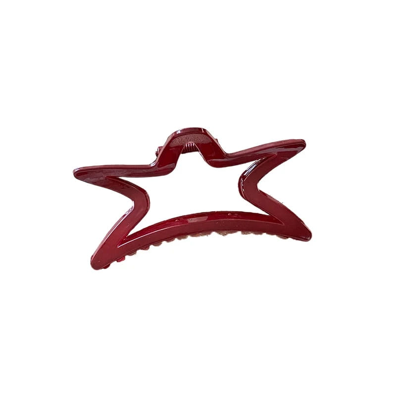 Women Large Dark Red Color Hair Claws