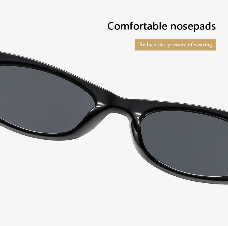 2pcs Cat Eye Narrow Frame Sunglasses Women