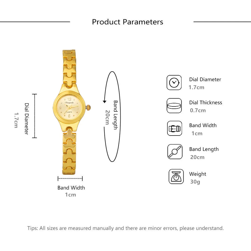 Women Gold Bracelet Quartz Wristwatch for Woman