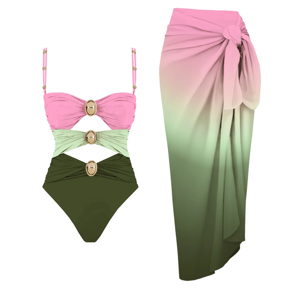 One Piece Swimsuit With Cover Up