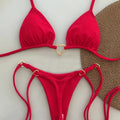 New Solid Color White Bikini Women suit Low Waist Lace-up Fashionable - Norellé