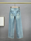Rhinestone Design High Waist Wash Jeans Women's Summer - Norellé