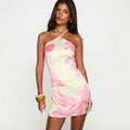 Halter Contrast Print Dress For Women - Norellé