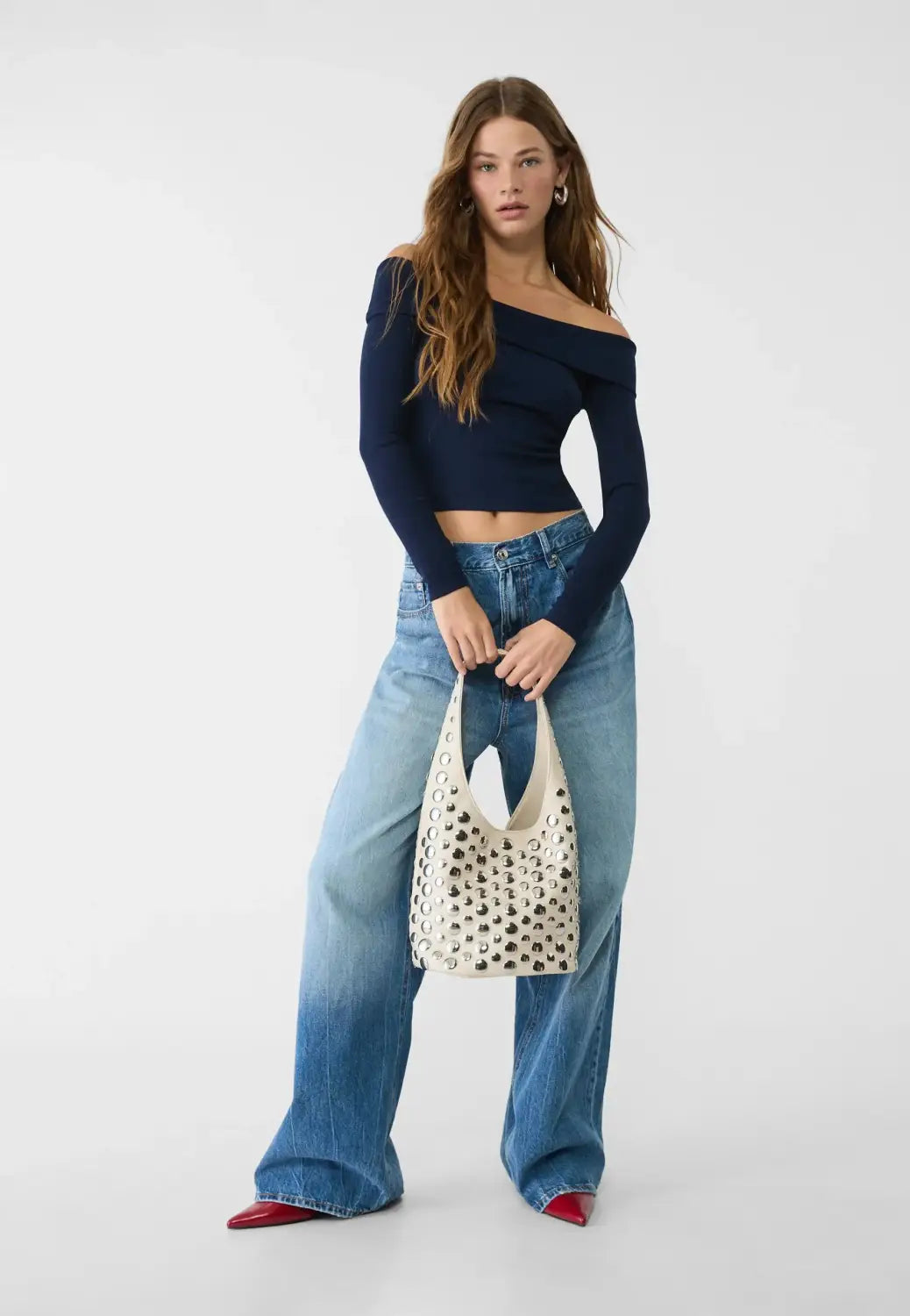 Punk Style Embellished Double-Faced Round Niche Bucket Bag