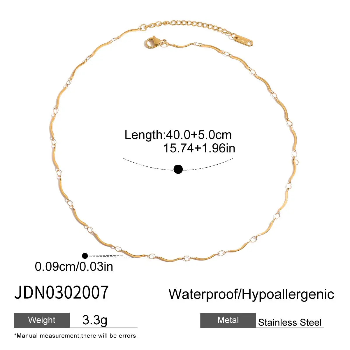 Blue turquoise Y-shaped Choker Necklace Waterproof Stainless Steel