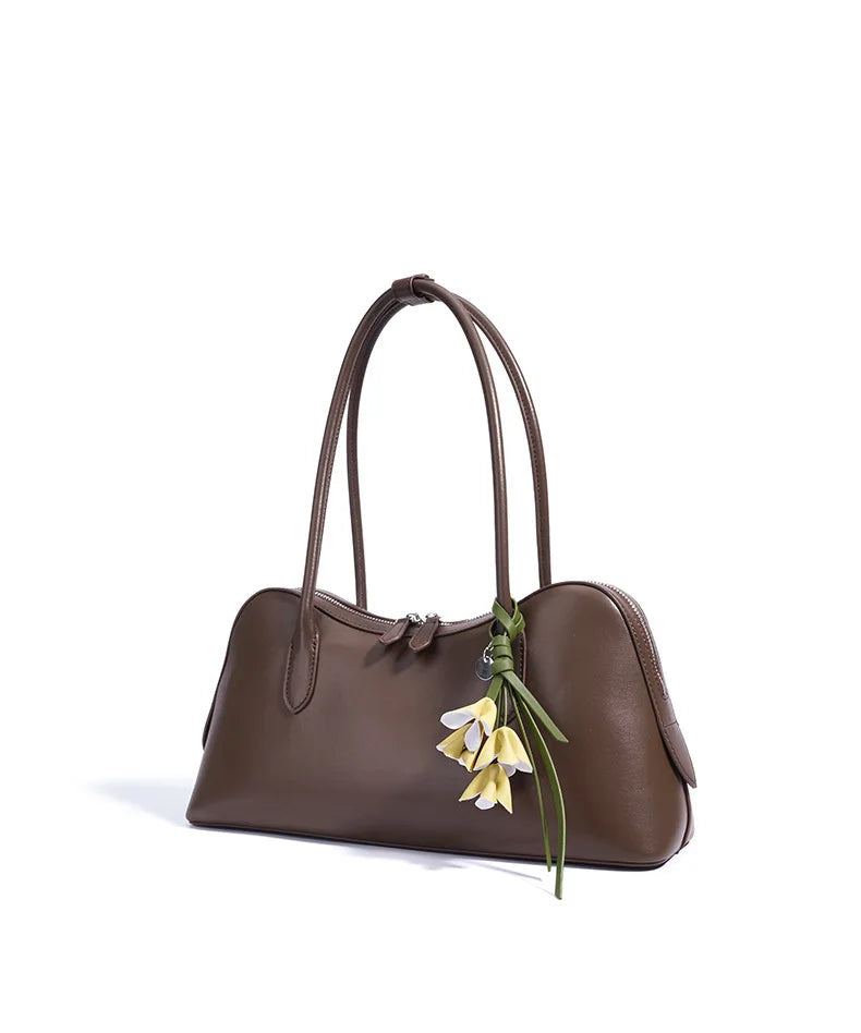 Cowhide Underarm Bag Genuine Leather