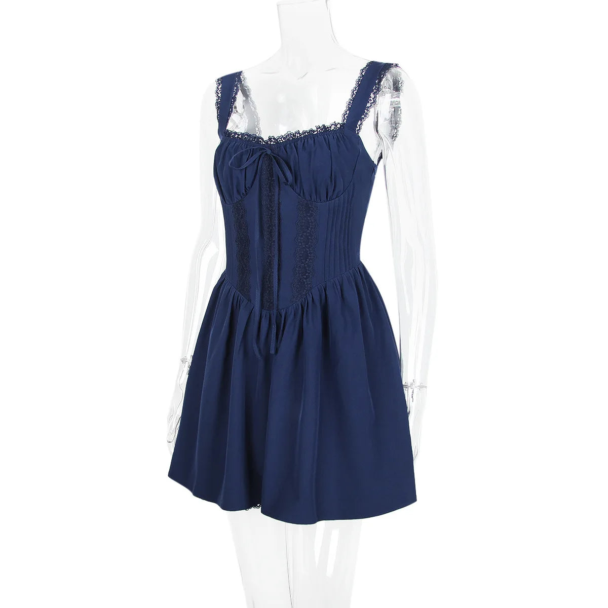 Elegant Spaghetti Strap Backless Mini Dress For Women