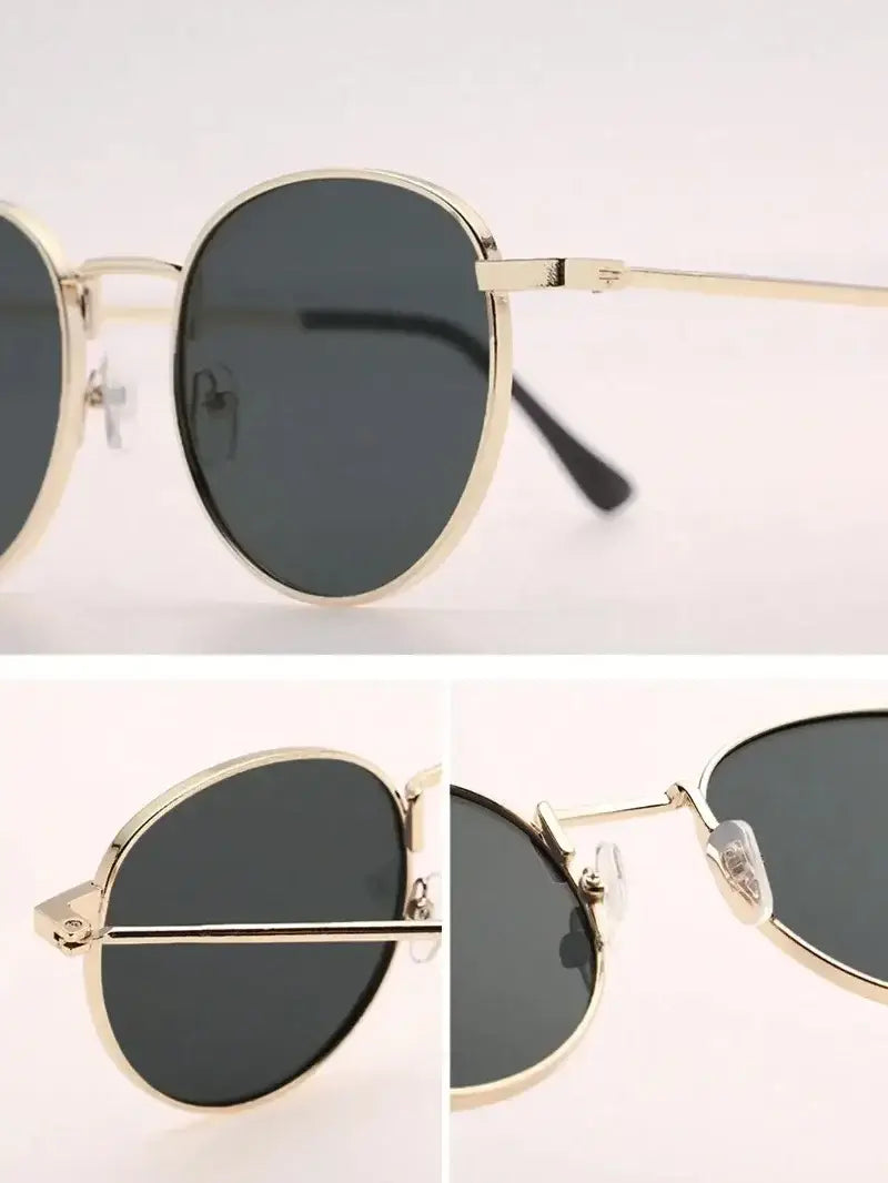 Metal Round Frame Vintage Casual Sunglasses