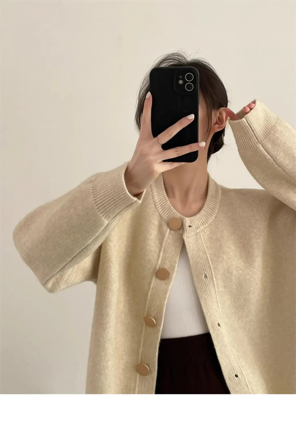 Women Cardigans Sweater O-neck Knitted Loose