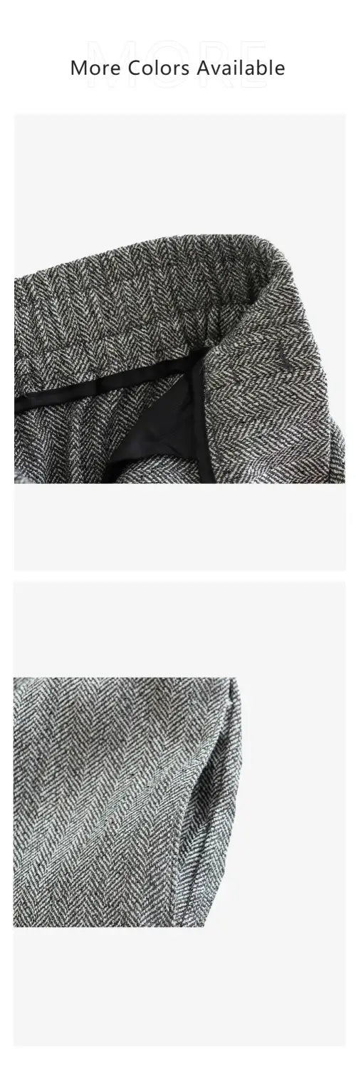 Women’s Herringbone Diagonal Suit Jacket Casual Long Pants