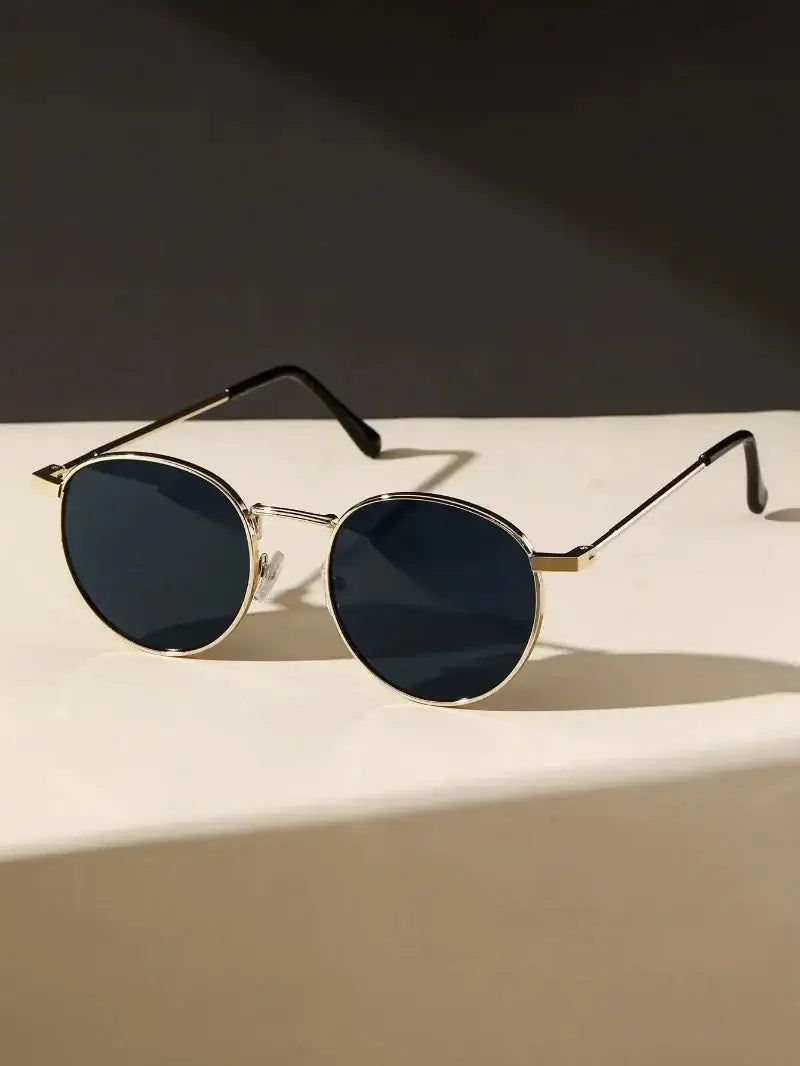 Metal Round Frame Vintage Casual Sunglasses