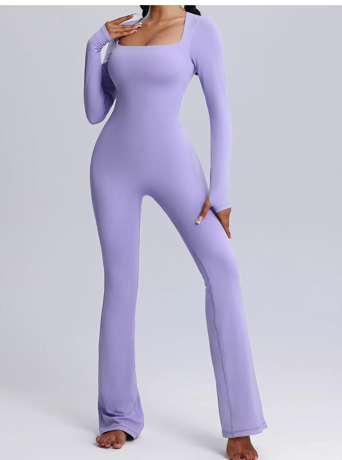 Seamless Jumpsuits Sports Fitness High Elastic Breathable Long-sleeved Suit