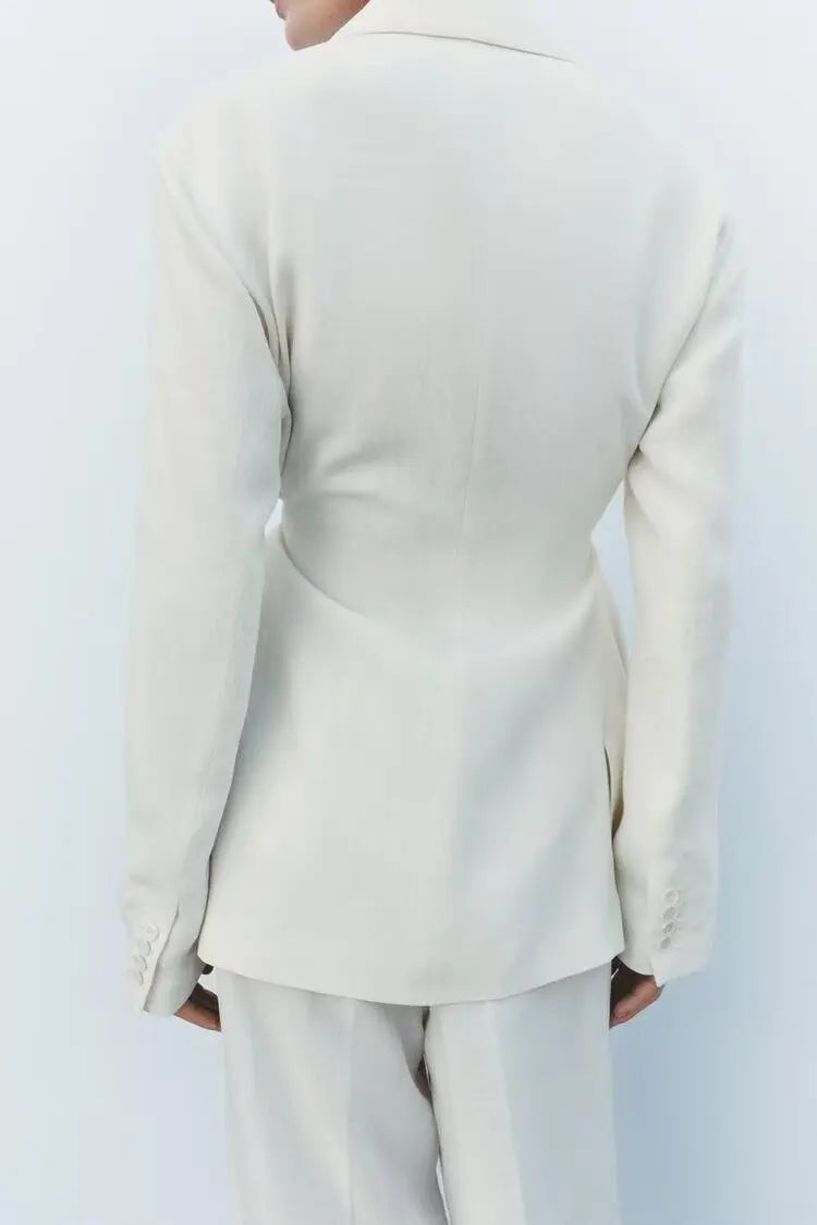 Women's Linen Blended Temperament Suit Coat