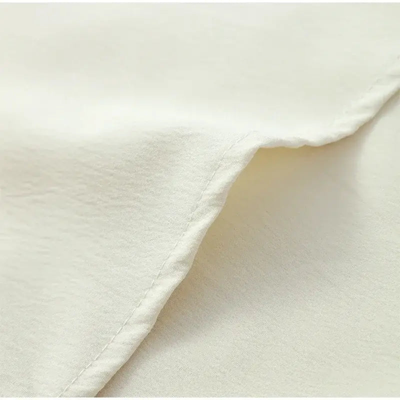 Women Cotton Linen Long Pagoda Sleeve Crop Top 2 Piece Set