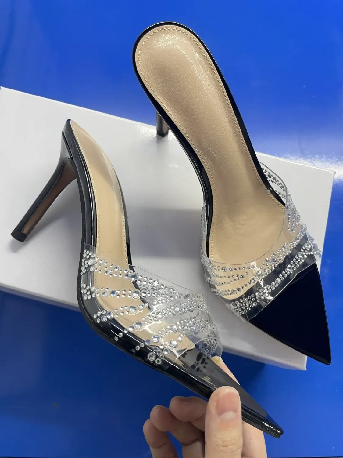 Women’s Mules Rhinestone High Heel