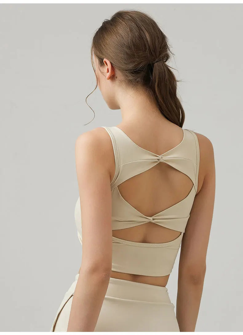 Women Yoga Butterfly Beautiful Back Elastic Breathable Tank Top