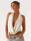 Elegant Sequined Halter Tops For Women