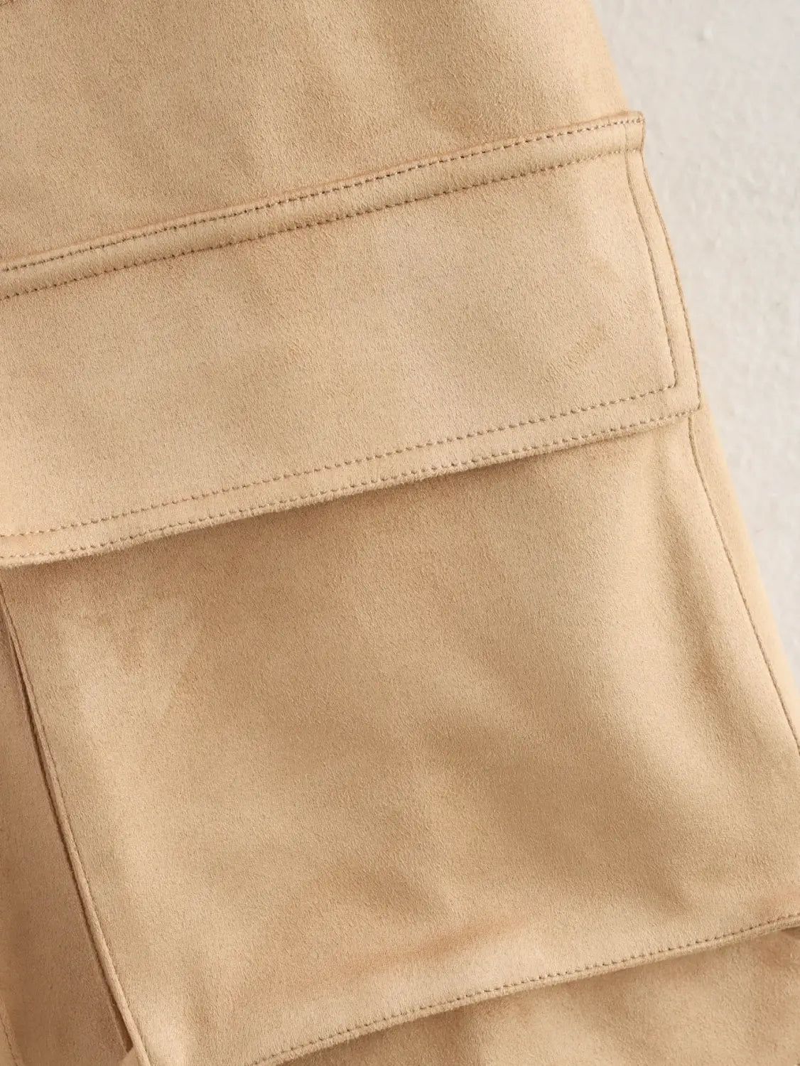 Lapel Contrast Color Large Pocket Mid-length Jacket