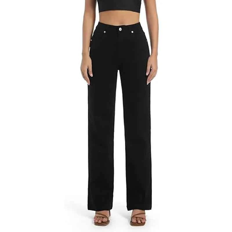 Women High Waisted Straight Leg Jeans