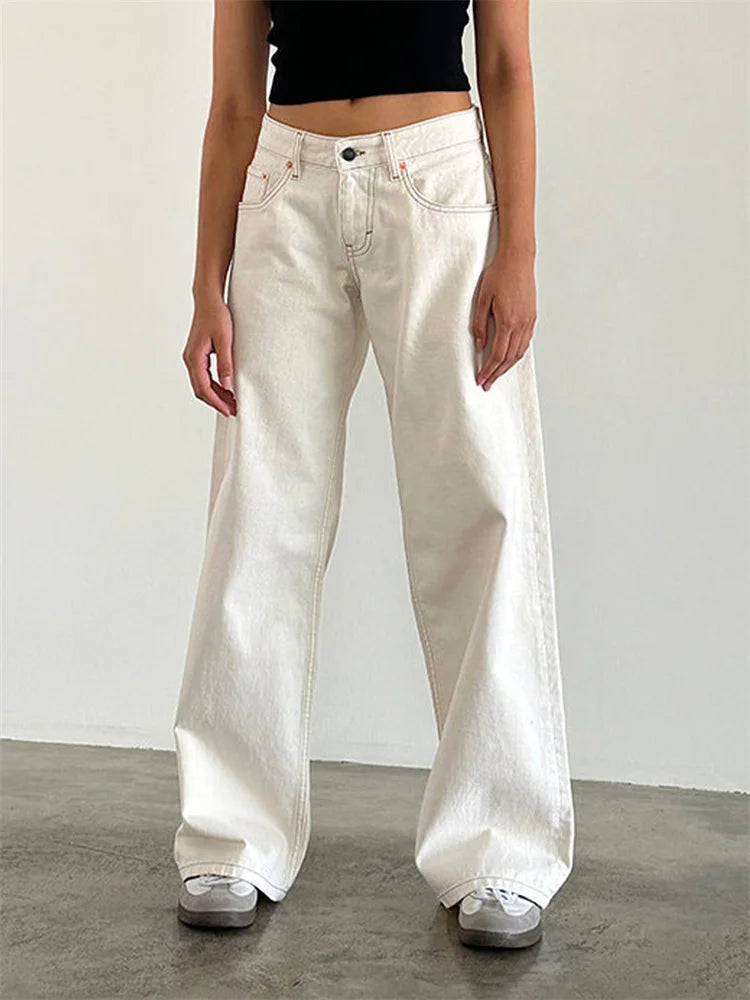 Women Wide Leg Boyfriend Jeans