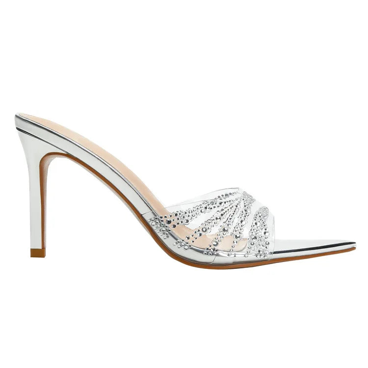 Women’s Mules Rhinestone High Heel