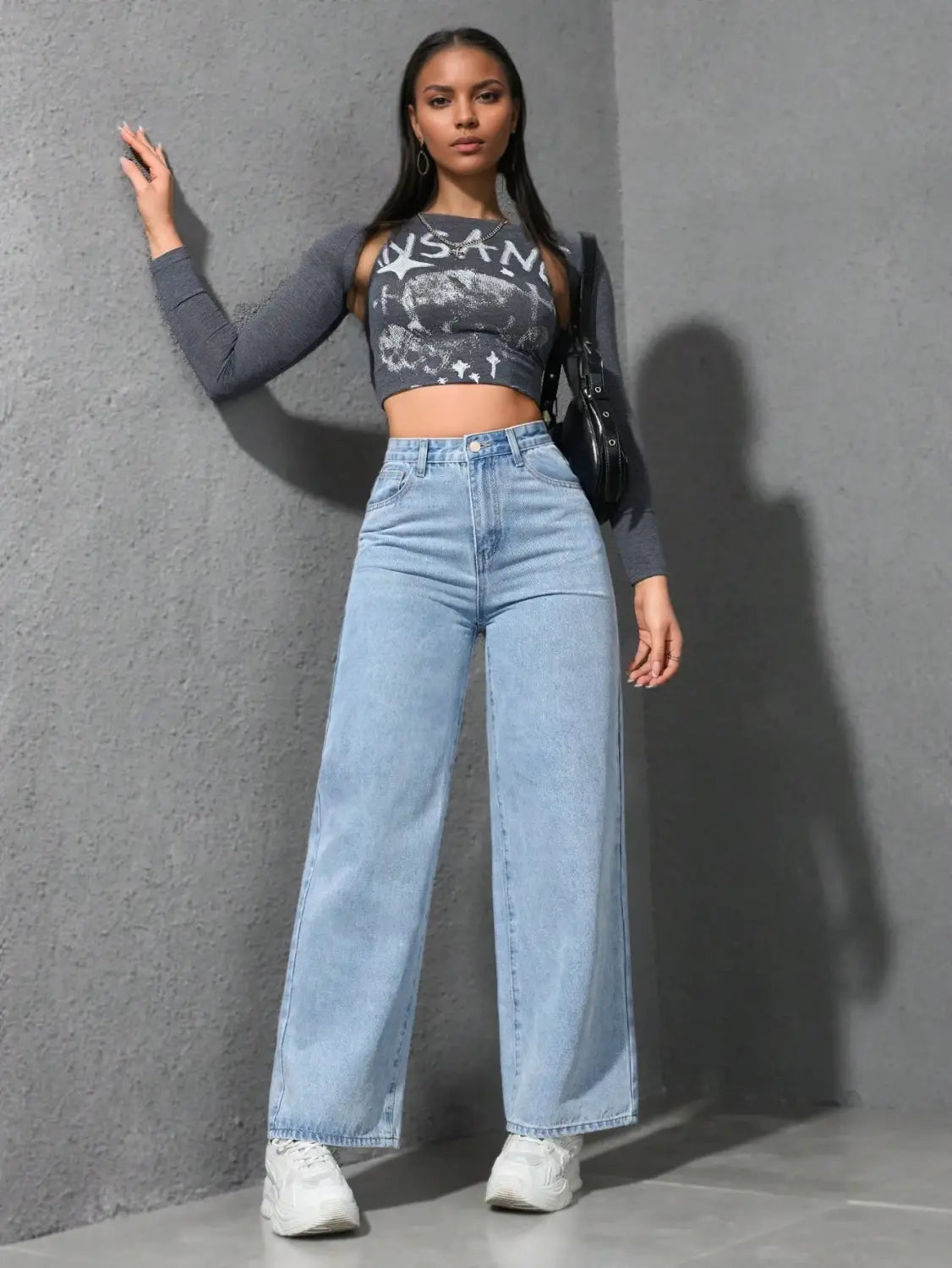 Wide Leg Pants Jeans Women Vintage Denims High Waist