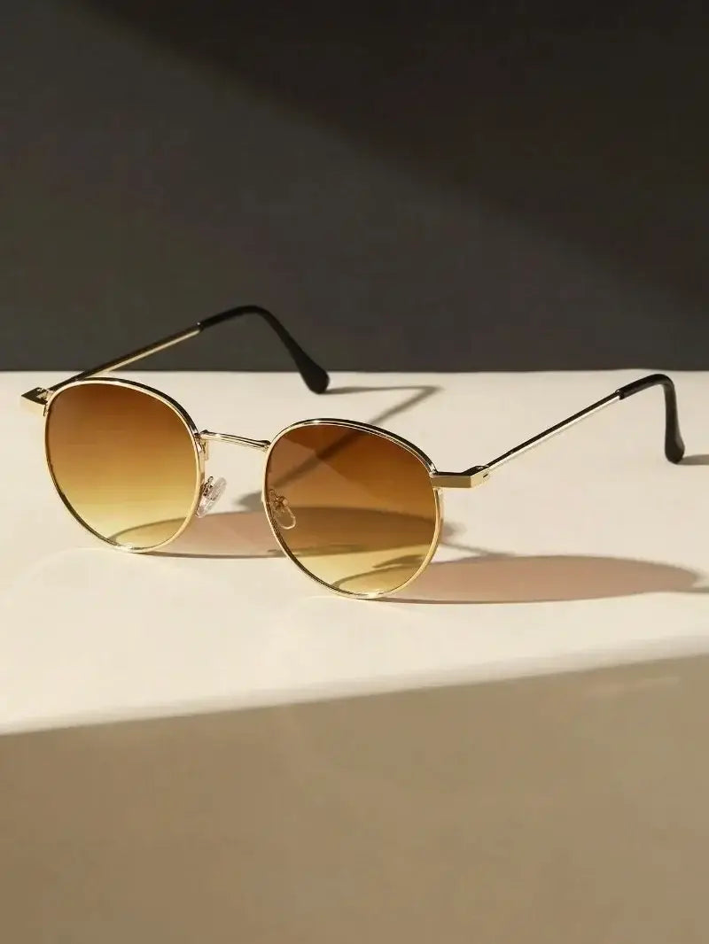 Metal Round Frame Vintage Casual Sunglasses