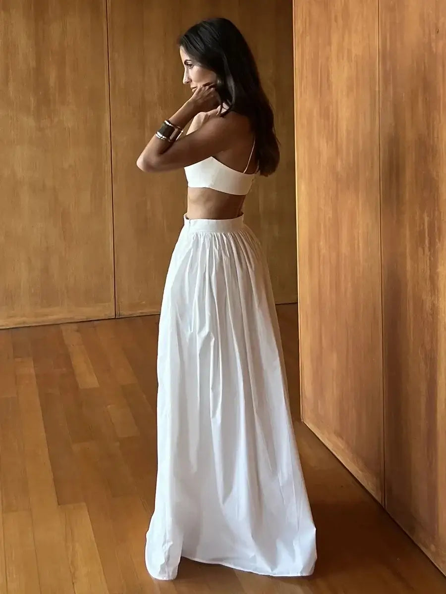 100% Cotton Suspender Underwear Half Long Skirt Set