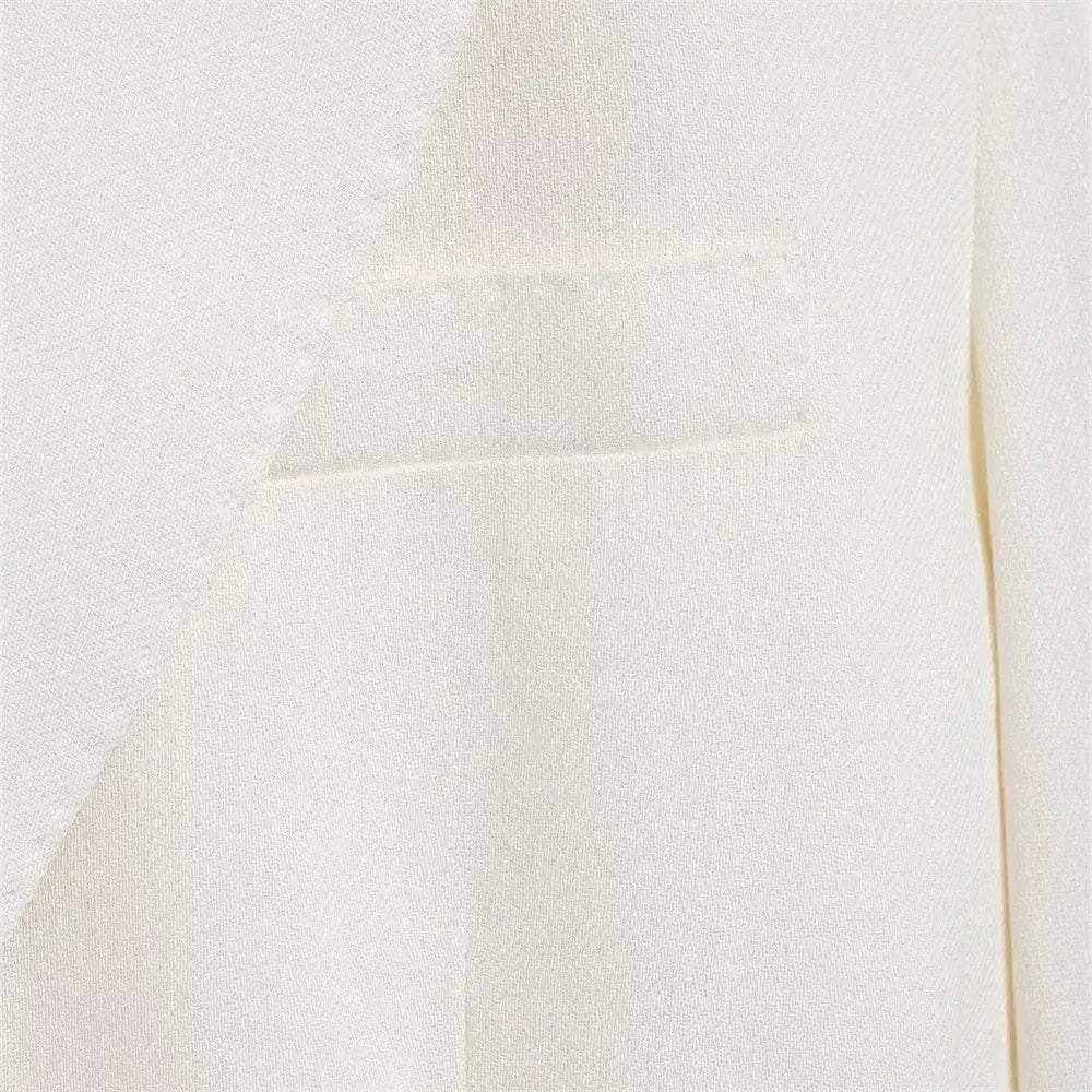 Women’s Casual Retro Linen Blend Suit Jacket&Pants Set