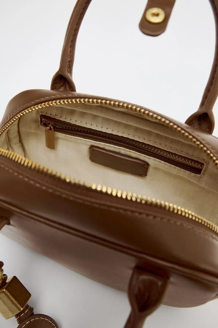 Mini Topstitched Bag Wide Strap Crossbody