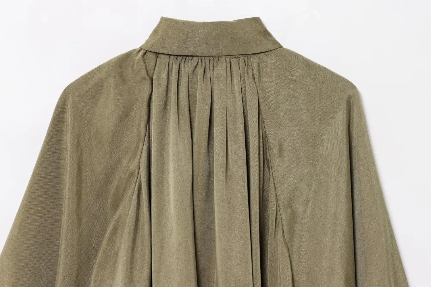 Elegant Pleated Green Oversize Bomber Jacket