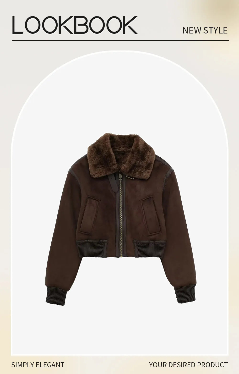 Women’s Casual Standing Neck Contrast Strap Decoration Loose Double sided Jacket Coat