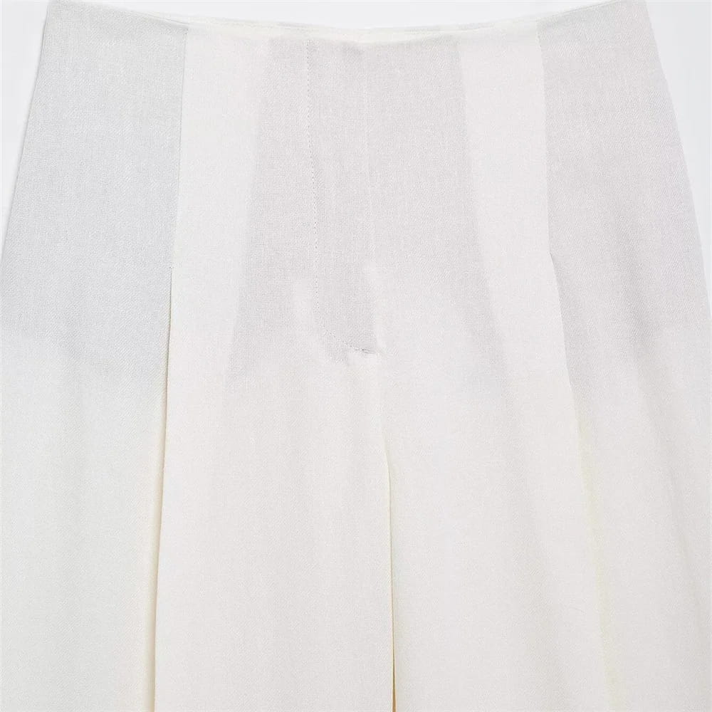 Women’s Casual Retro Linen Blend Suit Jacket&Pants Set