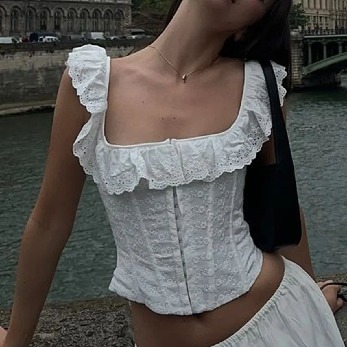 White Summer Corset Crop - Norellé
