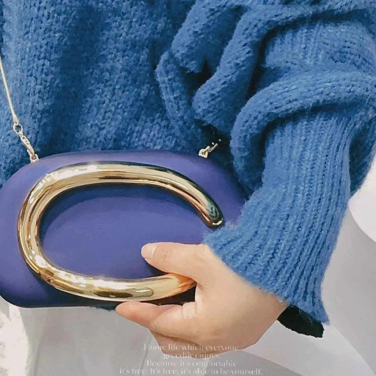 White/Blue Women Bag