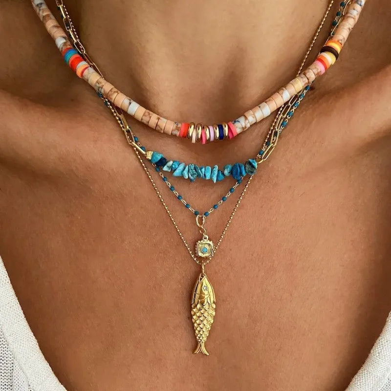 Stainless Steel Carp Pendant Necklace