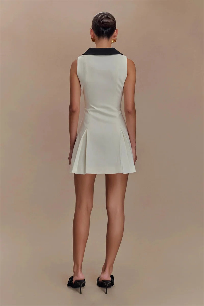 Sleeveless Contrast Mini Dress Women