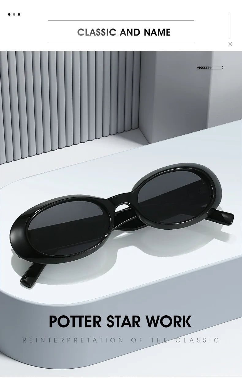 Classic Small Oval Sunglasses for Women