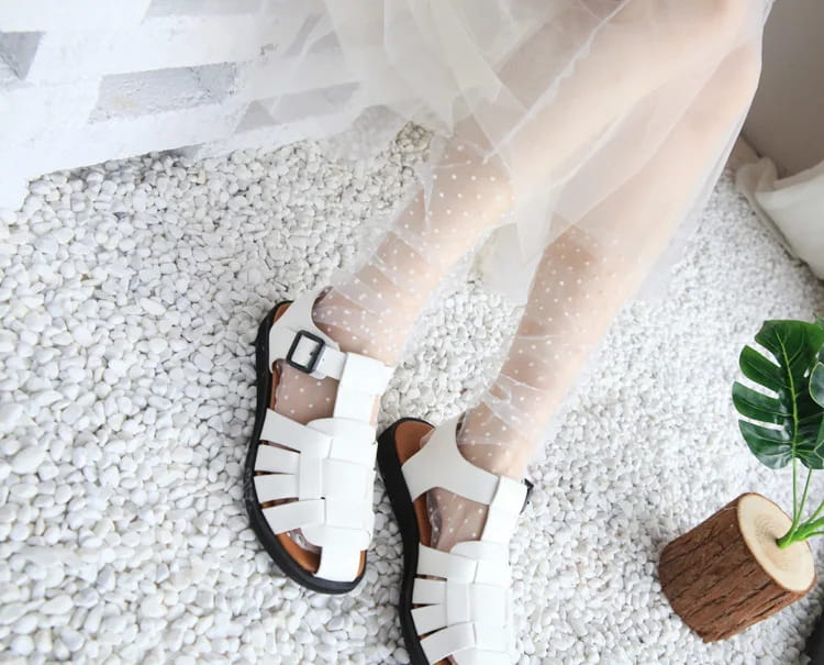 Dot Lace Socks Women Transparent Mesh Ankle