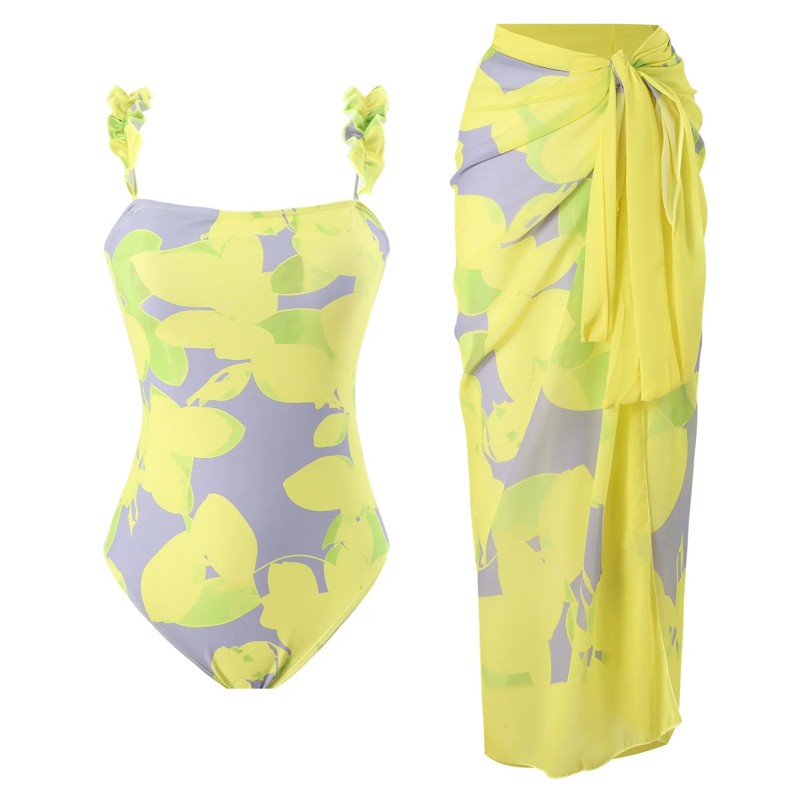 One-piece Fashionable  Swimsuit Women Slimming Chiffon Skirt Swimsuit Set - Norellé