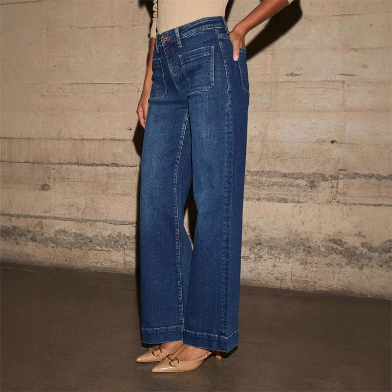 Women's High Waisted Straight Leg Jeans