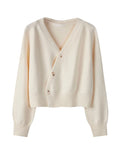 Skew Button Cardigan V-neck Sweater Women Knitted Long - Norellé