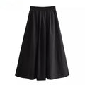 Women's Fashion  Black Wide Pleated Swing Vintage - Norellé