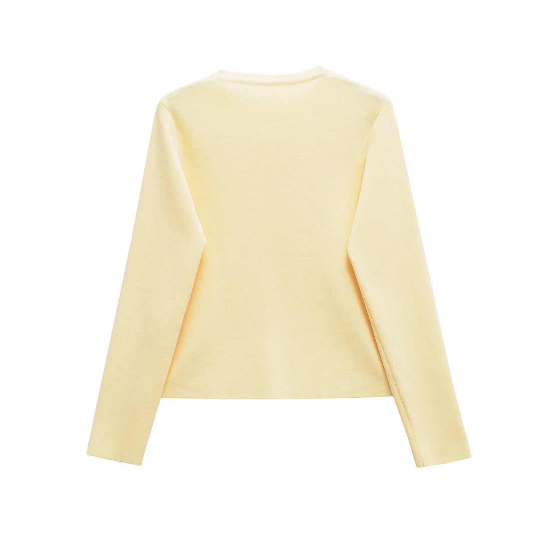 Women's Long Sleeve Round Neck Flat Needle Knitted Jacket