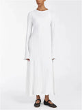 Knitwear Fashion Loose Maxi Dress Women Lace-Up High Waist - Norellé