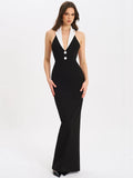 Halter Backless Maxi Dress For Women - Norellé