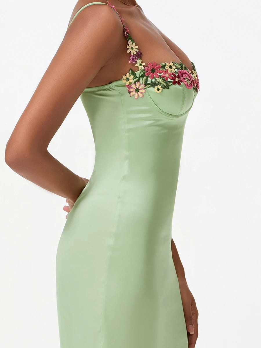 Satin Sling Bodycon Long Dress Women