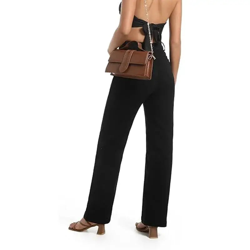 Women High Waisted Straight Leg Jeans