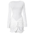 Fashion Long Sleeves O-Neck Folds - Norellé